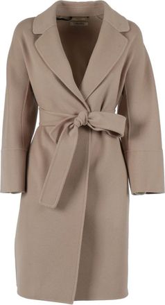 Max Mara Cappotto Arona - Dames - Jas met riem - Beige - M - Wol - Jassen