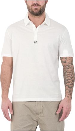 C.P. Company Logo Patch Polo - Heren - Polos - Wit - L - Katoen - Tops