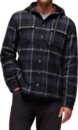 Prana Asgard Hooded Flannel Shirt In Stormy Night