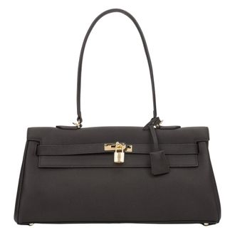Estro & Luminara Shoulder Bags, female, Brown, Size: ONE SIZE Leather Shoulder Bag