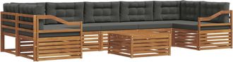 vidaXL Conjunto De Sof&aacute;s De Exterior 8 Uds. Natural Y Antracita Vidaxl