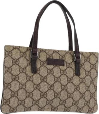 Gucci Pre-owned Handbags, female, Beige, Size: ONE SIZE Pre-owned Canvas Handbag