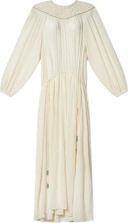 Isabel Marant Isabel Marant, Maxi Dresses, female, Beige, Size: XS Nydia Lace Bib Dress