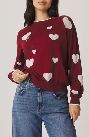 Splendid All the Love Cotton Blend Sweater in Whipped Mauve Red/Cherry Red at Nordstrom, Size Small