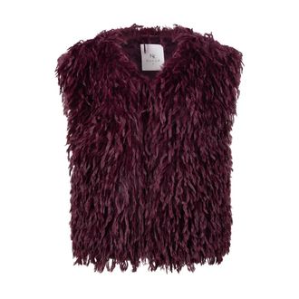 Nukus Nukus - Mila Gilet Feather - Dames - Jassen - Rood - Maat: S Poliester