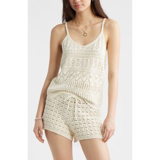 BP. Open Stitch Tank in Ivory Dove at Nordstrom, Size Xx-Small