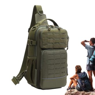 Generic Fly Fishing Sling Pack | with Water Bottle Holder Tackle Storage - Lightweight Sling Bag - for Camping Men Travel Hiking Outdoor Gym Sports Adventure