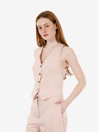 Alessia Santi Gilet monopetto blush