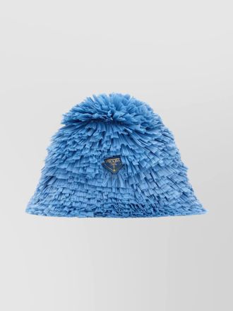 Prada embellished raffia bucket hat