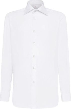 Kiton Wit Katoenen Overhemd - Heren - Zakelijke Overhemden - Wit - 3XL - Katoen - Overhemden