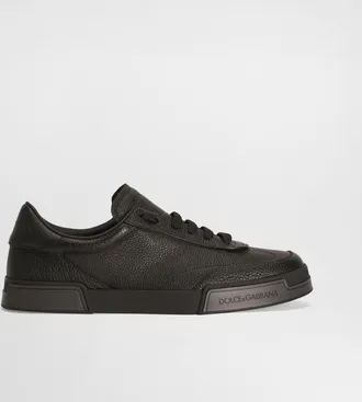 Dolce & Gabbana Calfskin Portofino Yacht Sneakers - Man Lace-ups Black 39.5