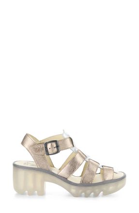 FLY London Womens Terf Sandal In Sahara/silver