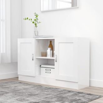 vidaXL Aparador De Madera Contrachapada Blanco 120x30,5x70 Cm Vidaxl