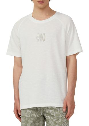 s.Oliver T-Shirt S.OLIVER, Herren, Gr. XXL, weiss (wei&szlig;), Single Jersey, Obermaterial: 100% Baumwolle, bestickt, unifarben, normal h&uuml;ftbedeckend, Rundhals, Shi