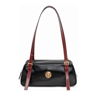 Versace Shoulder Bags, female, Black, Size: ONE SIZE Small Medusa-Appliqu&eacute; Shoulder Bag