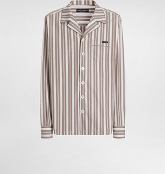 Dolce & Gabbana Compact Striped Poplin Vanity Shirt - Man Multi-colored 38