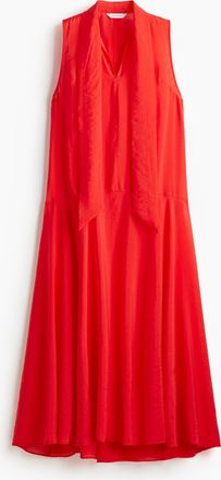 H&M Organzakleid mit Bindekragen - Red