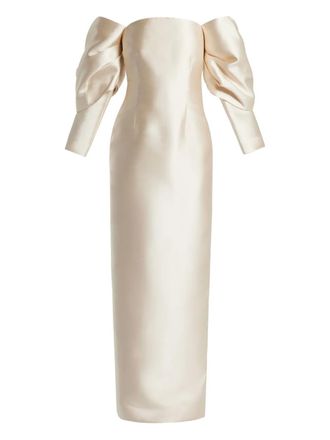 Solace London Off-shoulder jurk - Beige