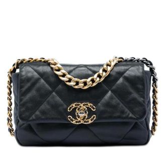 Chanel Pre-owned 19 Flap Bag - Dames - Pre-owned - Zwart - Maat: ONE Size Leer