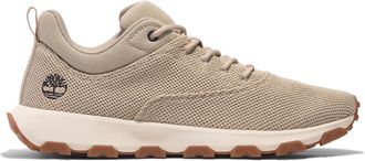 Timberland Mens Winsor Park Low Lace-Up Trainer - Beige Textile - Size UK 6.5