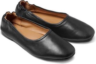 beek Swan Leather Ballet Flat in Black at Nordstrom, Size 6.5