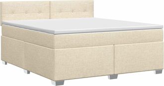 vidaXL Cama Box Spring Con Colch&oacute;n Crema 140 X 190 Cm Tela Vidaxl