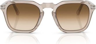 Persol 50mm Square Sunglasses in Transparent Brown Grey /Clear at Nordstrom