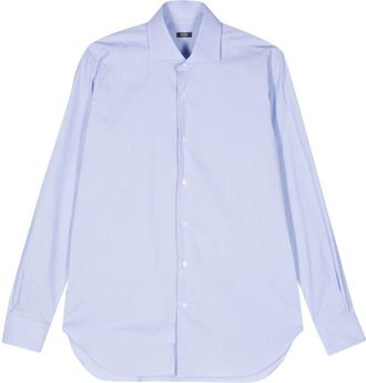 Barba poplin cotton shirt - men - Cotton - 44 - Blue