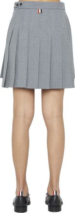 Thom Browne Womens Gray Wool Long Skirt