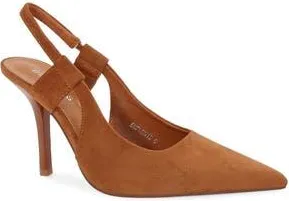 Berness Faux Suede Slingback Stiletto Pump in Camel at Nordstrom Rack, Size 8.5