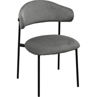 OEM Silla Tapizada En Terciopelo Milos, Gris Oscuro