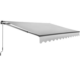 TecTake Toldo con brazo articulado y soporte pared, 300 x 250 cm, gris claro