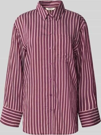 Only Oversized Hemdbluse aus Viskose-Mix Modell MELDOLA in Bordeaux, Gr&ouml;&szlig;e XS