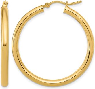 Diamond2Deal 14K Yellow Gold Round Hoop Earrings
