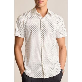 Bonobos Tech Diamond Print Short Sleeve Performance Button-Up Shirt in Waywell Geometric at Nordstrom Rack, Size Xx-Large