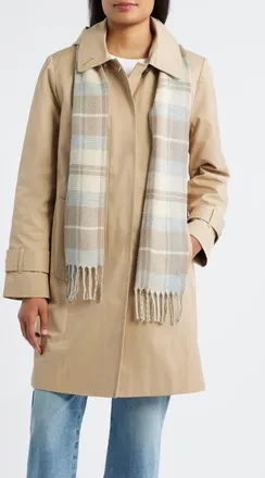 London Fog Short Raincoat with Scarf in Stone at Nordstrom, Size X-Small