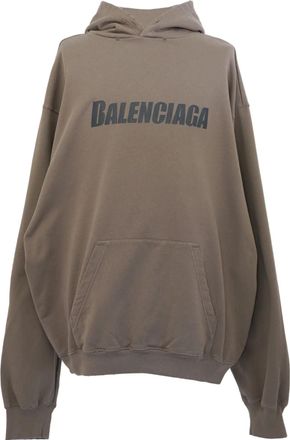 Balenciaga Boxy Logo Hoodie Taupe Black 729361TNVL27761
