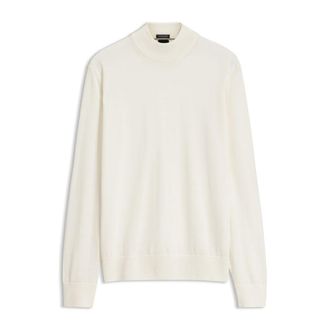 BOSS Mock-neck sweater in extra-fine merino wool
