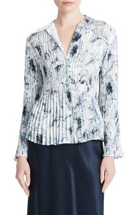 Vince Washed Lily Pleated Shirt in Pale Azure at Nordstrom Rack, Size Large