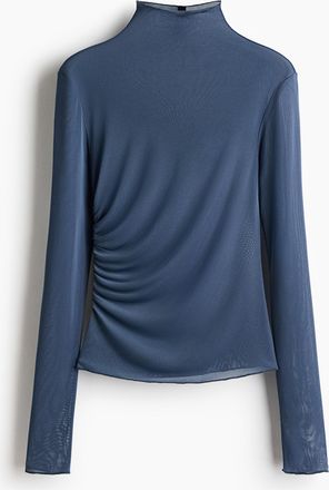 H&M Durchscheinendes Jerseyshirt - Blue