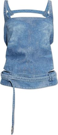 Diesel De-Sayra-Fsi 2 Denim Top - Dames - Tops zonder mouwen - Blauw - M - Denim - Tops
