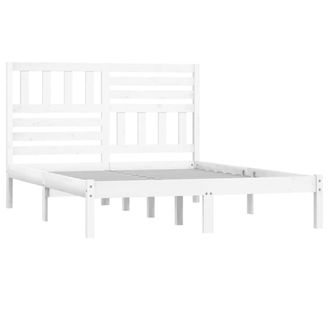 Berkfield Home Beautiful Bed Frame White Solid Wood Pine 120x200 cm | Size: Small Double