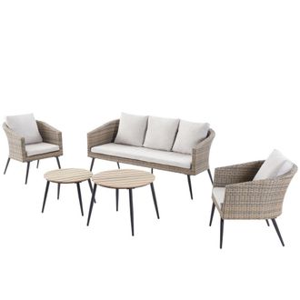 Concept Usine Conjunto de resina trenzada para balc&oacute;n de 5 plazas