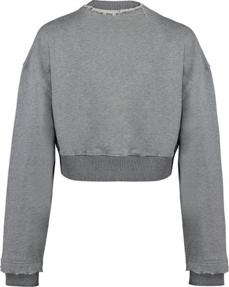 McQ by Alexander McQueen Womens Sweatshirt Logo Grey Melange Cotton Sweatshirts Sweater