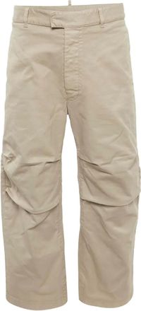 Dsquared2 Katoenen broek met gesmockt detail - Beige