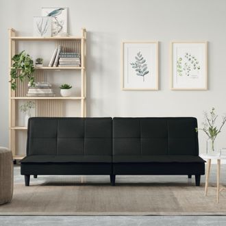 vidaXL Sof&aacute; Cama De Tela Negro Vidaxl