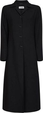 Jil Sander Wol single-breasted jas - Dames - Mantel - Zwart - L - Wol - Jassen