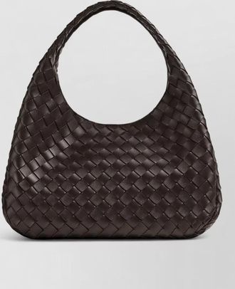 Bottega Veneta curved woven shoulder bag top handle