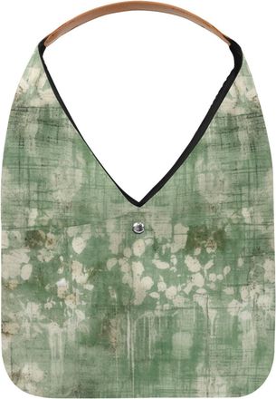 Generic Green Vintage Mottled Texture Reusable Lightweight Grocery Bags - Foldable Into Compact Pouch, Washable & Sturdy, Multipurpose for Shopping and Travel