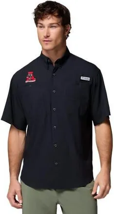 Columbia Mens Columbia Black Alabama Crimson Tide Tamiami Omni-Shade Button-Down Shirt at Nordstrom, Size Large